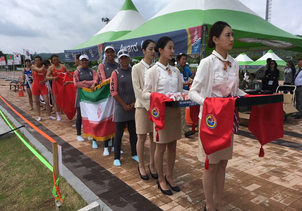 ویدئو رقابت دختران قایقران ایران در رویینگ 4 نفره جوانان آسیا