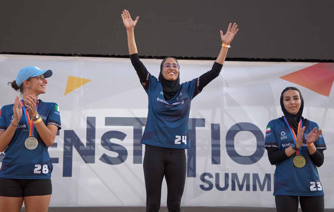 سه مدال دختران اسکیت فری‌استایل در میلان